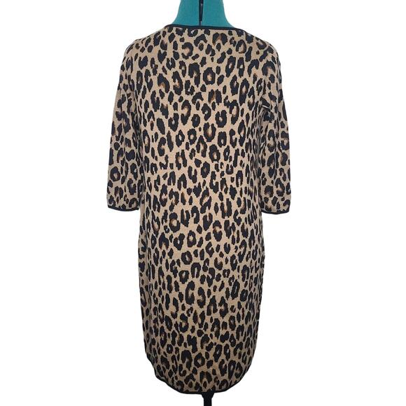 Ann Taylor wool blend leopard sweater dress - medium petite MP - Picture 2 of 4